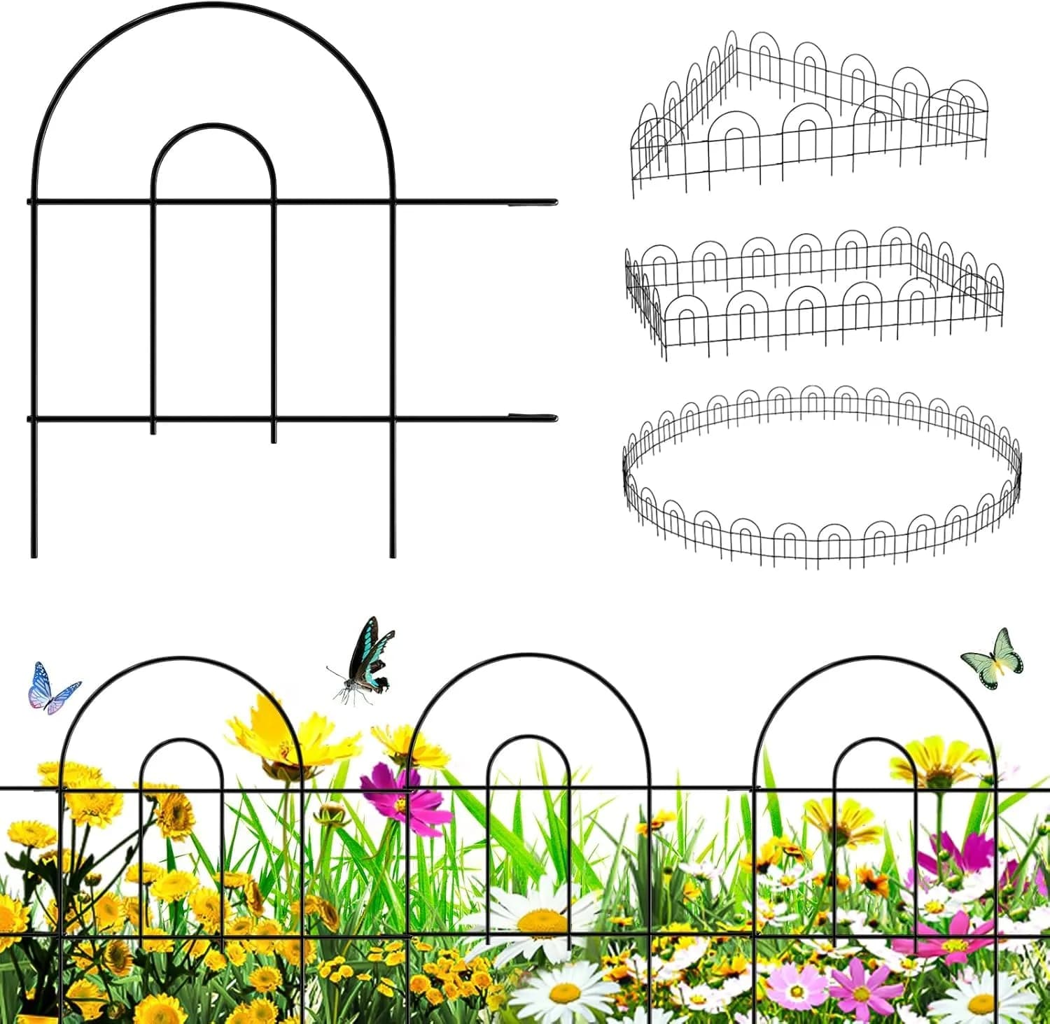 ZENY Garden Fence, Metal Decorative Border Panels, 18 in H x 150 ft L | Versatile Outdoor Landscape Border