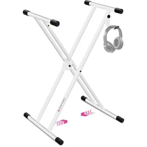 Liquid Stands White X-Style Keyboard Stand for Musicians | Adjustable Height 27"-37", 160lb Capacity thumbnail 1