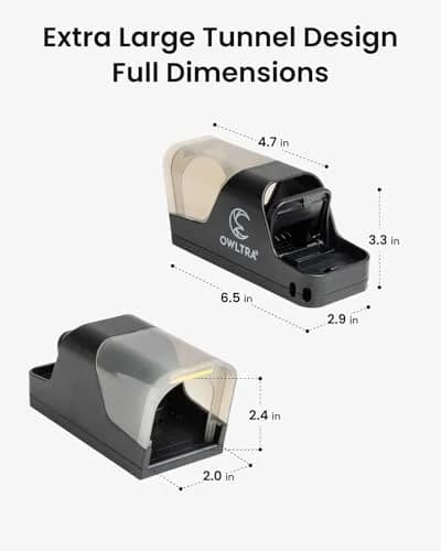 OWLTRA Extra Large Plastic Tunnel Snap Rat Trap 2PCS | Instant Kill, Touch-Free Release, Indoor & Outdoor thumbnail 8
