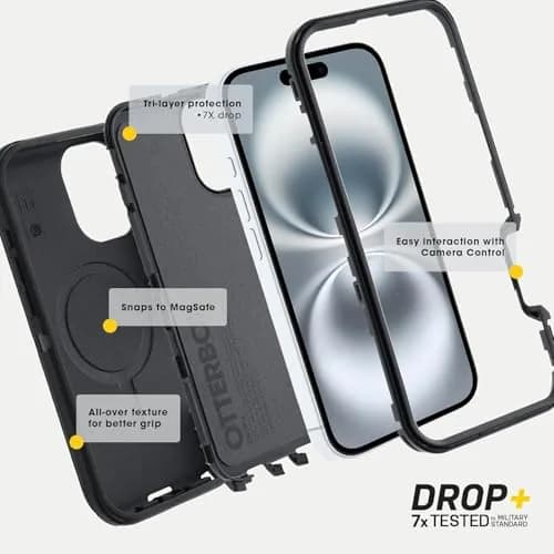 OtterBox Defender Series MagSafe Case for iPhone 16 Pro Max - Night (Black & Yellow) | Rugged & Durable thumbnail 6