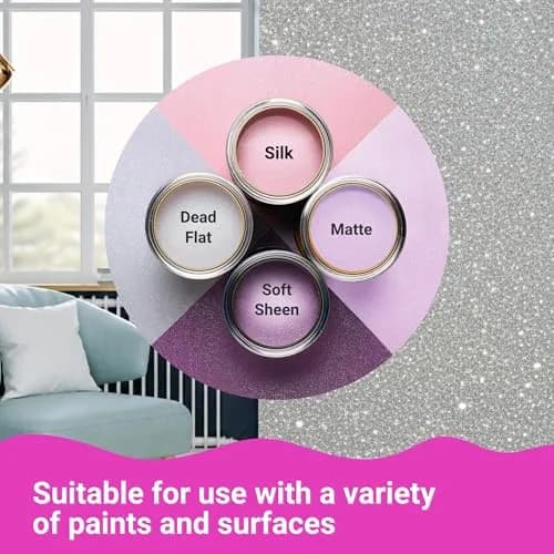 FBGC Pure Silver Glitter Paint Additive 400g (14.11oz) | Adds Sparkle to Walls & Furniture thumbnail 7