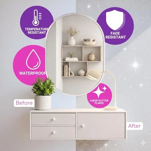 FBGC Pure Silver Glitter Paint Additive 400g (14.11oz) | Adds Sparkle to Walls & Furniture thumbnail 3