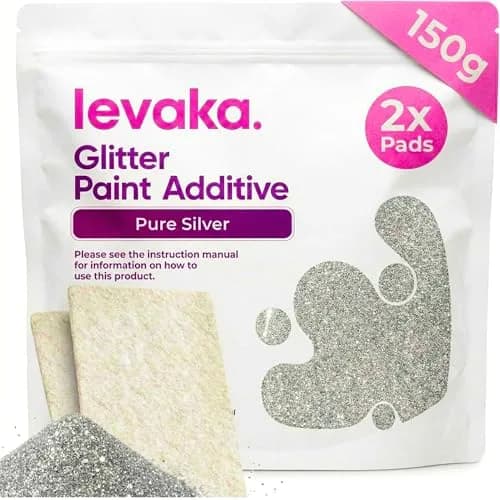 FBGC Pure Silver Glitter Paint Additive 5.3oz | Fine Sparkle for Walls & Furniture thumbnail 1