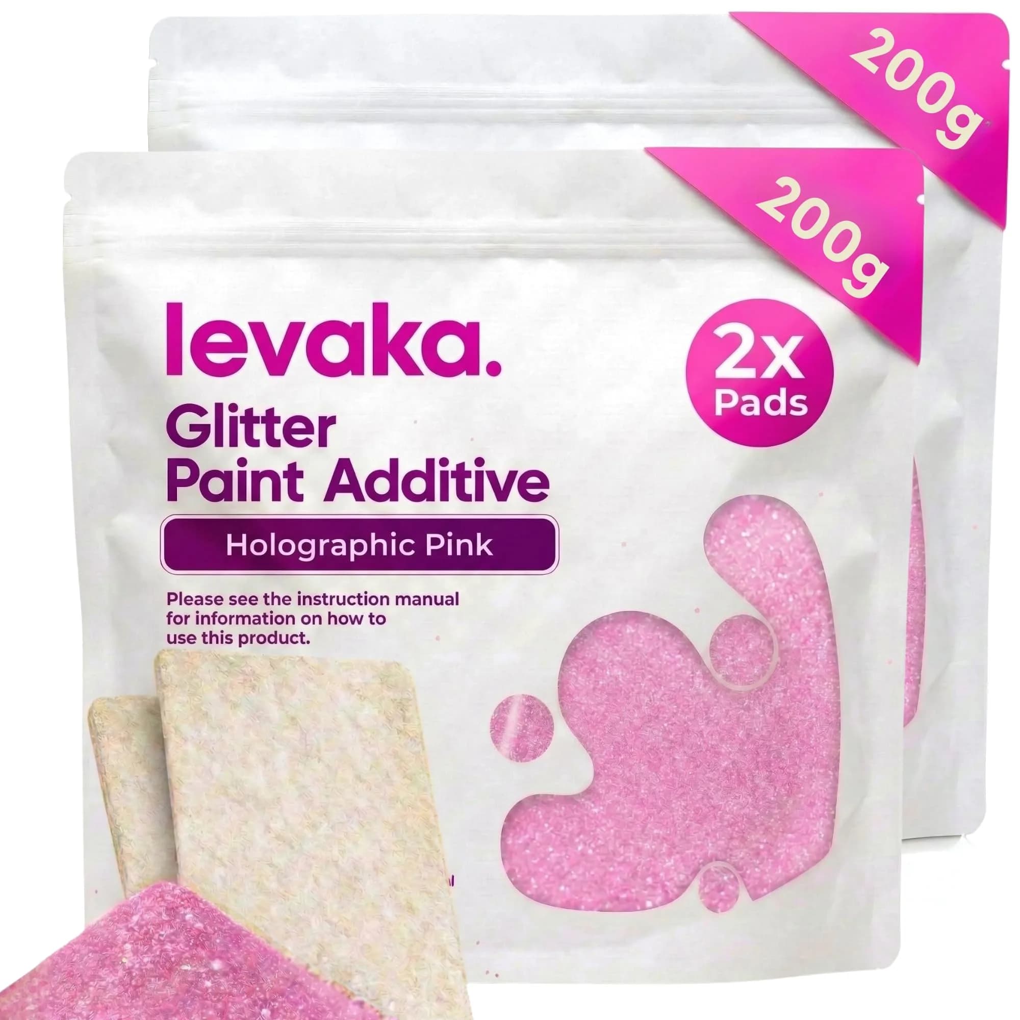 FBGC Pure Silver Holographic Pink Glitter Paint Additive 14.11oz (400g) for Walls & Furniture - main product image