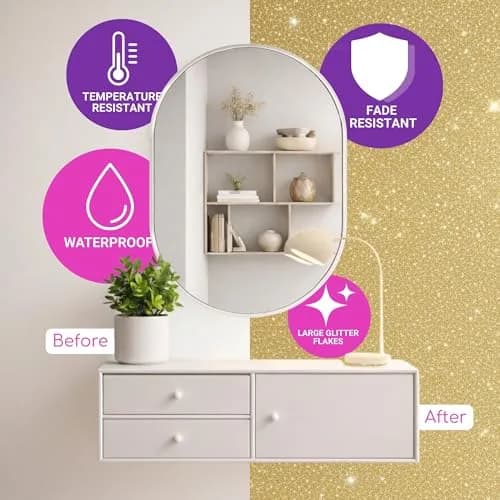FBGC Pure Silver Glitter Paint Additive - Champagne Gold, 14.11oz (400g) for Walls & Furniture Sparkle thumbnail 3