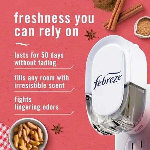 Febreze Fade Defy Plug-In Air Freshener Refills, Baked Cinnamon Apples Scent, 3.5 Fl Oz (4 Count) | Continuous Odor Control thumbnail 2