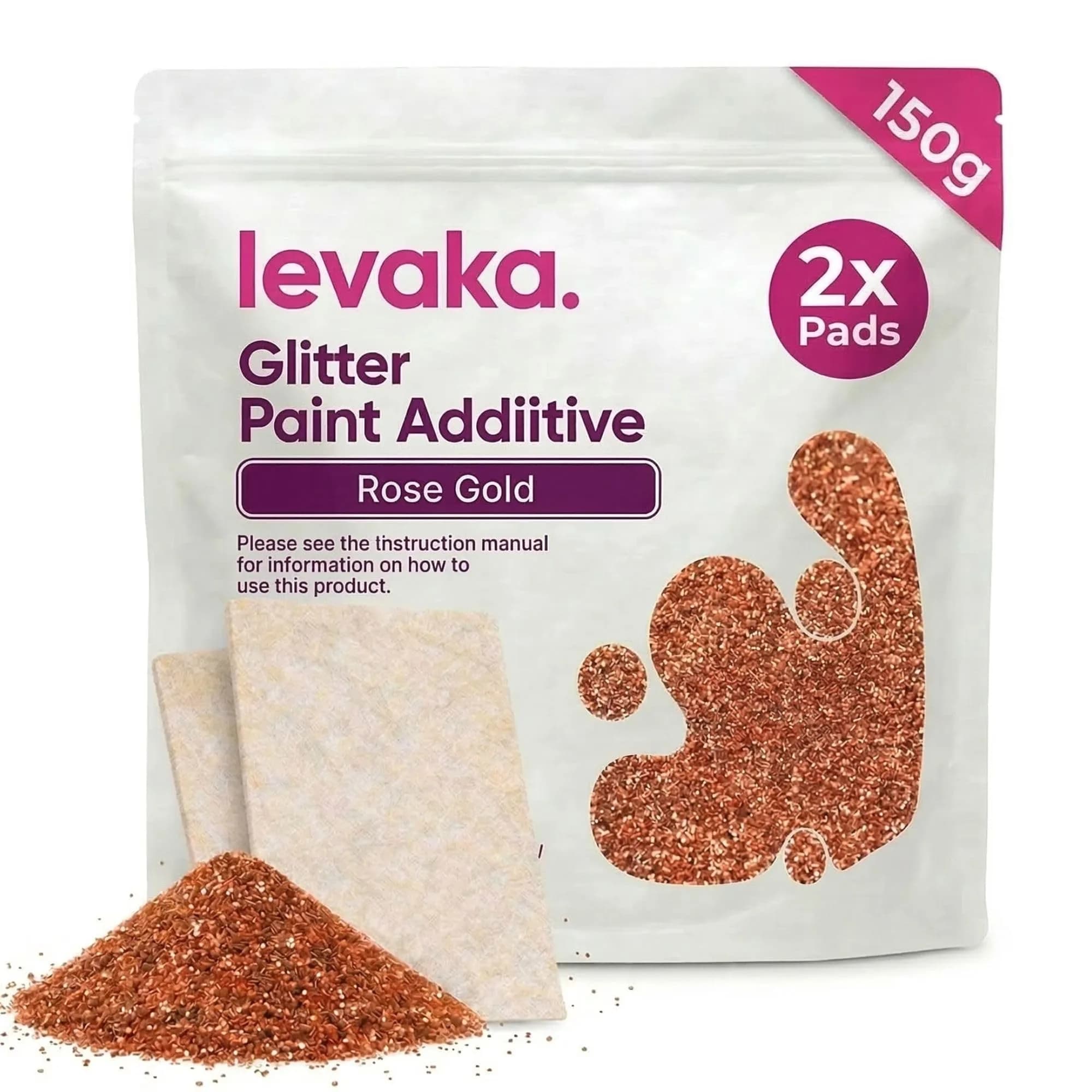 FBGC Pure Silver Rose Gold Glitter Paint Additive 5.3oz | Sparkle for Walls & Furniture - main product image