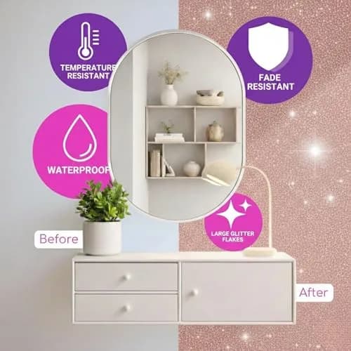 FBGC Pure Silver Rose Gold Glitter Paint Additive 5.3oz | Sparkle for Walls & Furniture thumbnail 4