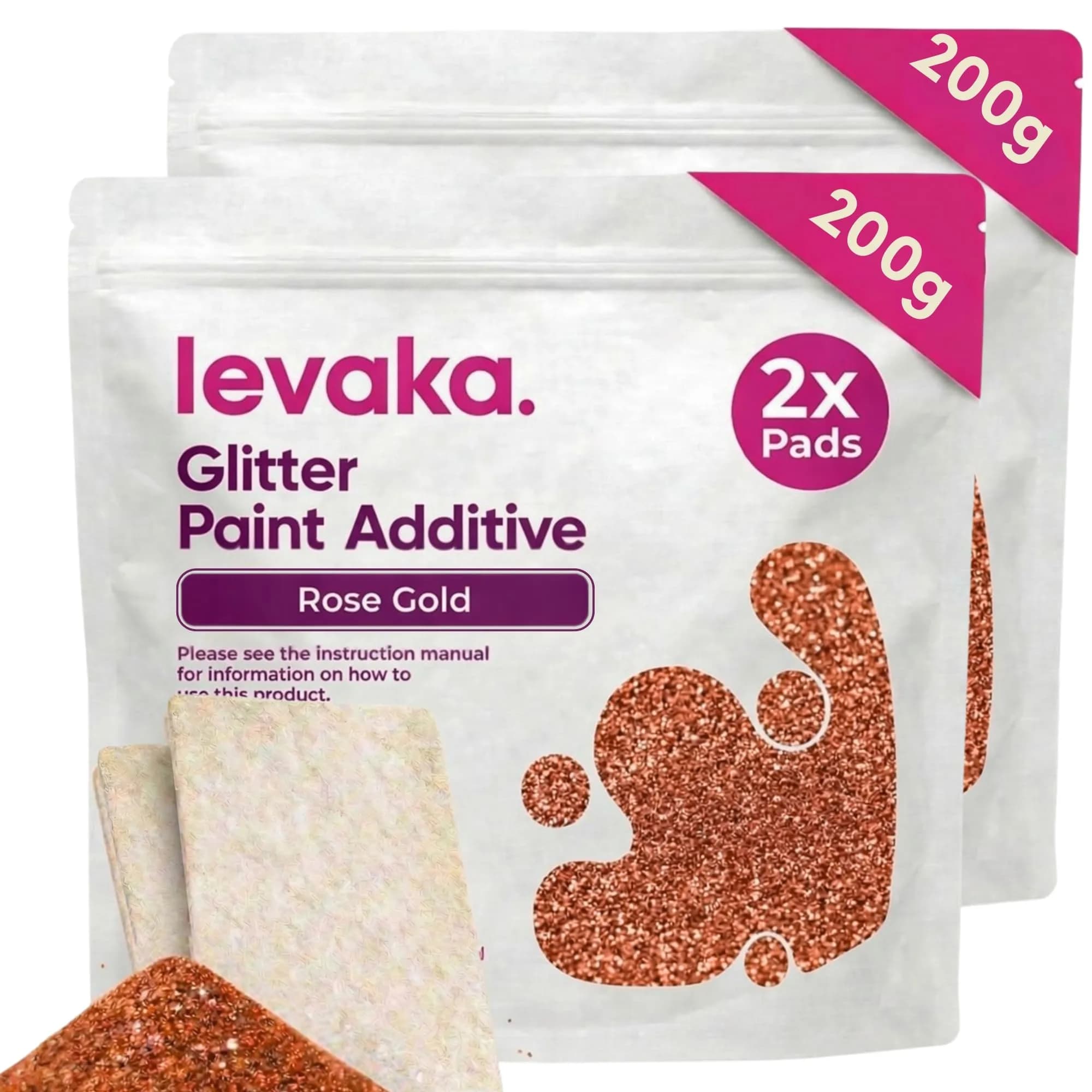 FBGC Pure Silver Rose Gold Glitter Paint Additive 14.11oz | Sparkle for Walls & Furniture - main product image