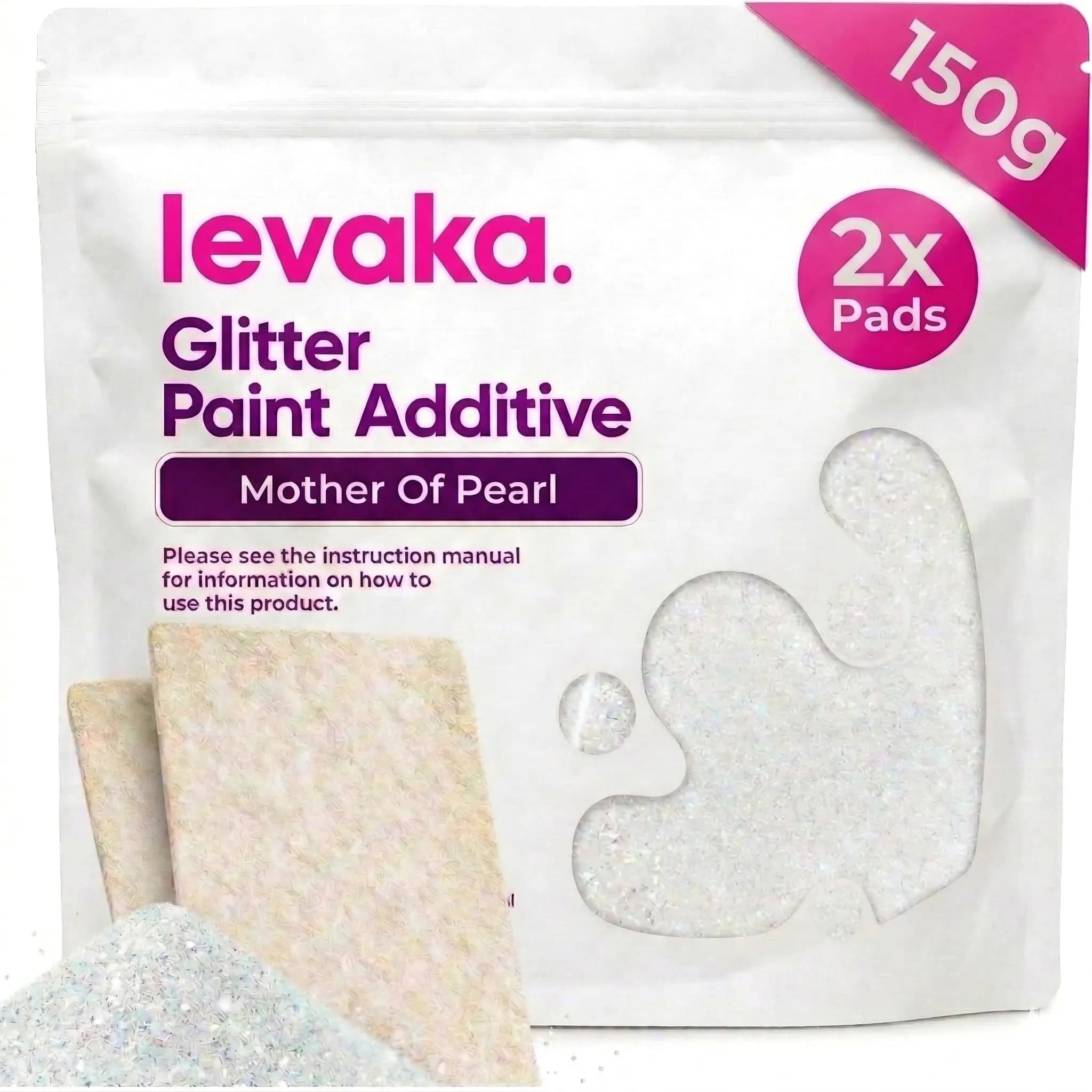 FBGC Pure Silver Mother of Pearl Glitter Paint Additive 5.3oz | Shimmer for Walls & Furniture - main product image