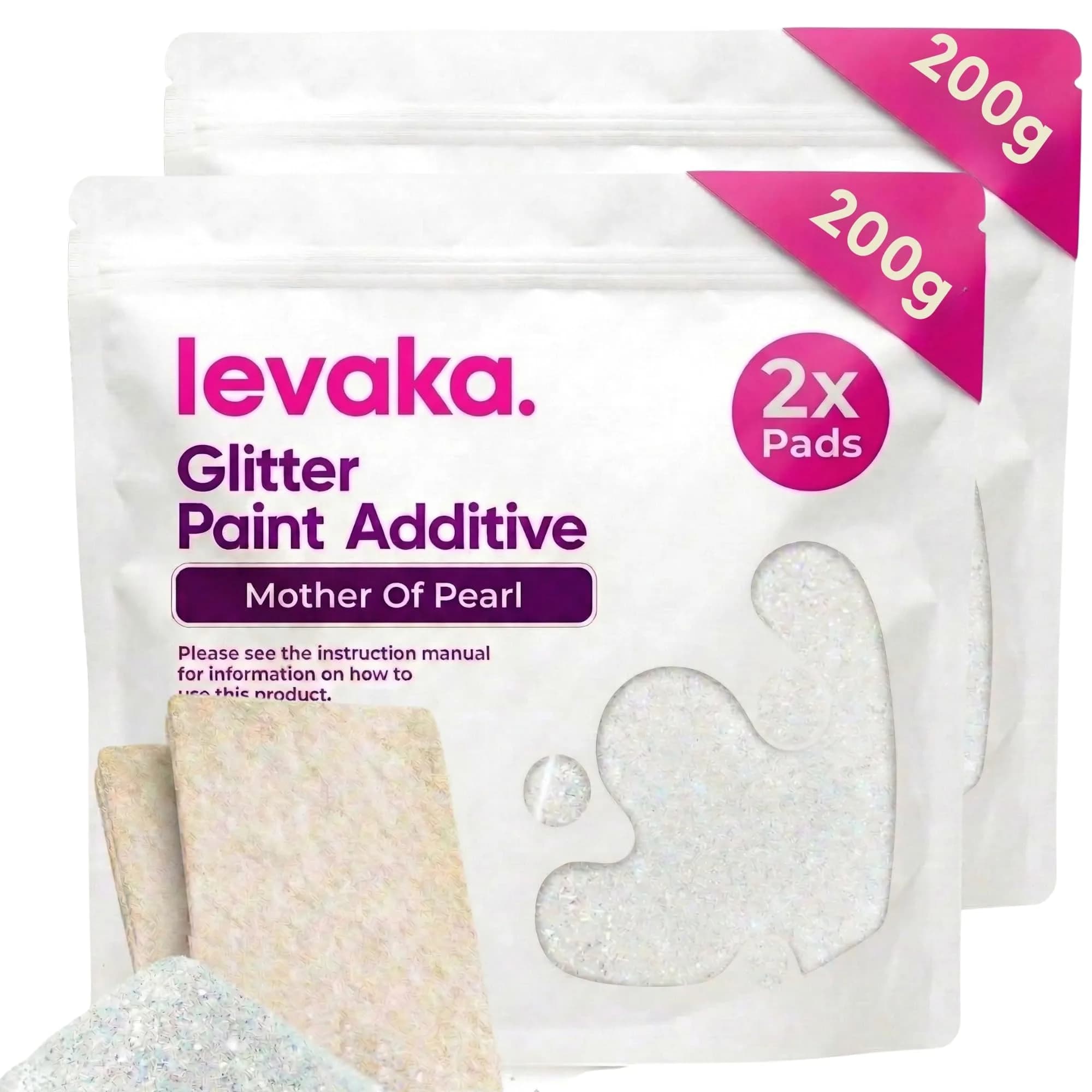 FBGC Pure Silver Mother of Pearl Glitter Paint Additive 14.11oz | For Dazzling Walls & Furniture - main product image