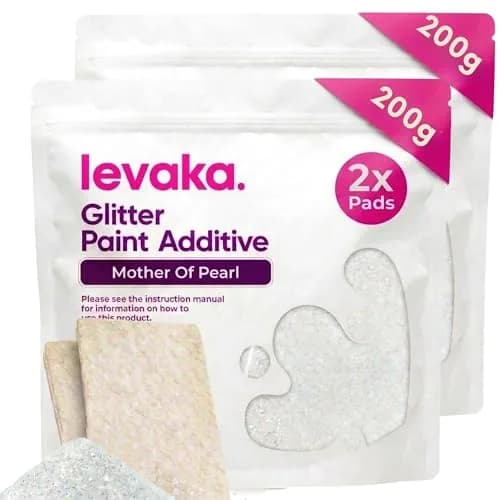 FBGC Pure Silver Mother of Pearl Glitter Paint Additive 14.11oz | For Dazzling Walls & Furniture thumbnail 1