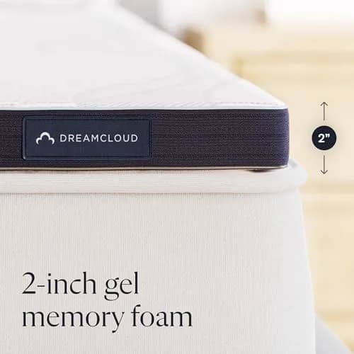 DreamCloud Firmer Mattress Topper Full | Gel Memory Foam 2-Inch Support thumbnail 2