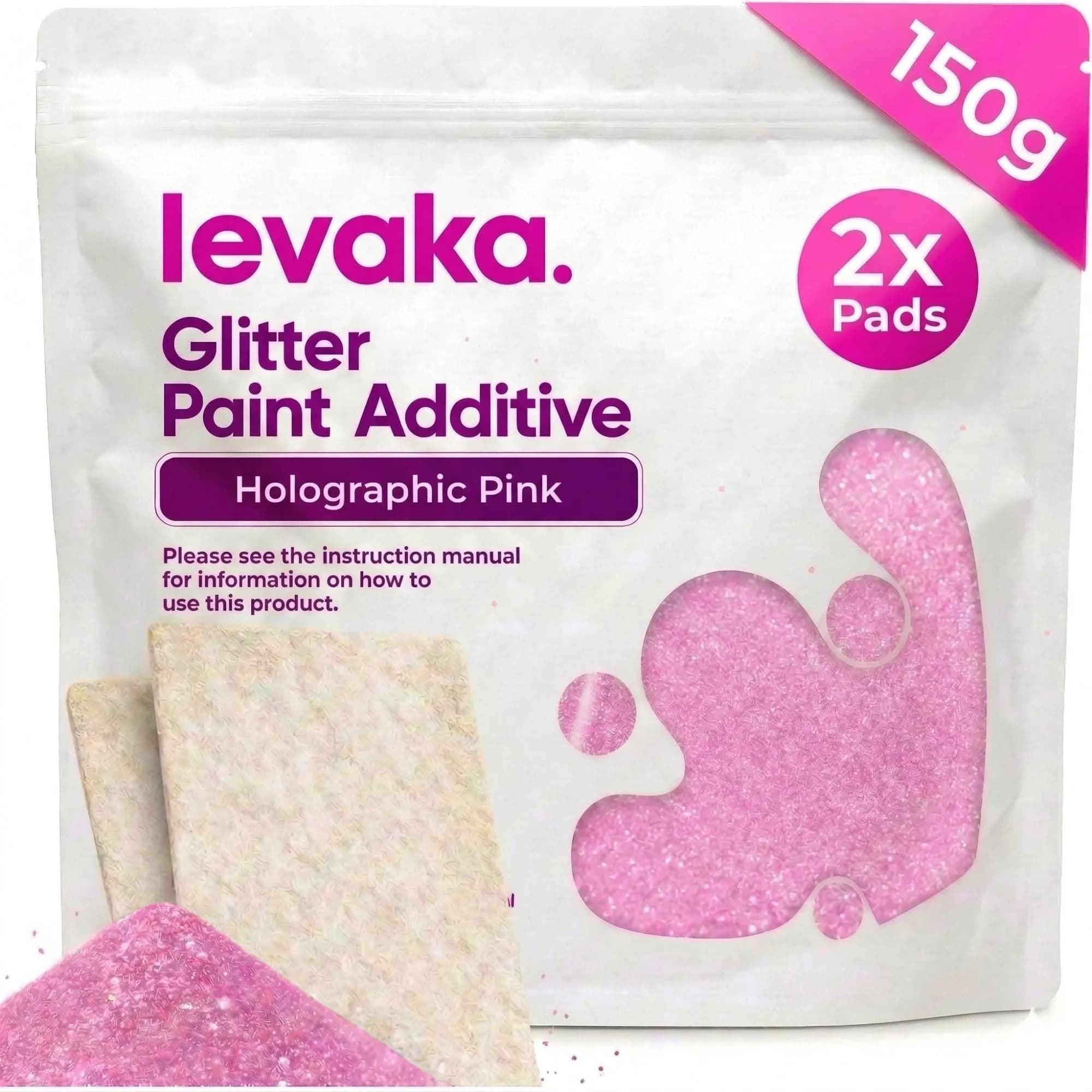 FBGC Holographic Pink Pure Silver Glitter Paint Additive 5.3oz | Sparkle for Walls & Furniture - main product image