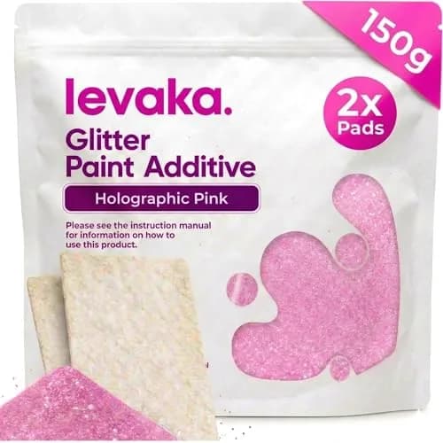 FBGC Holographic Pink Pure Silver Glitter Paint Additive 5.3oz | Sparkle for Walls & Furniture thumbnail 1
