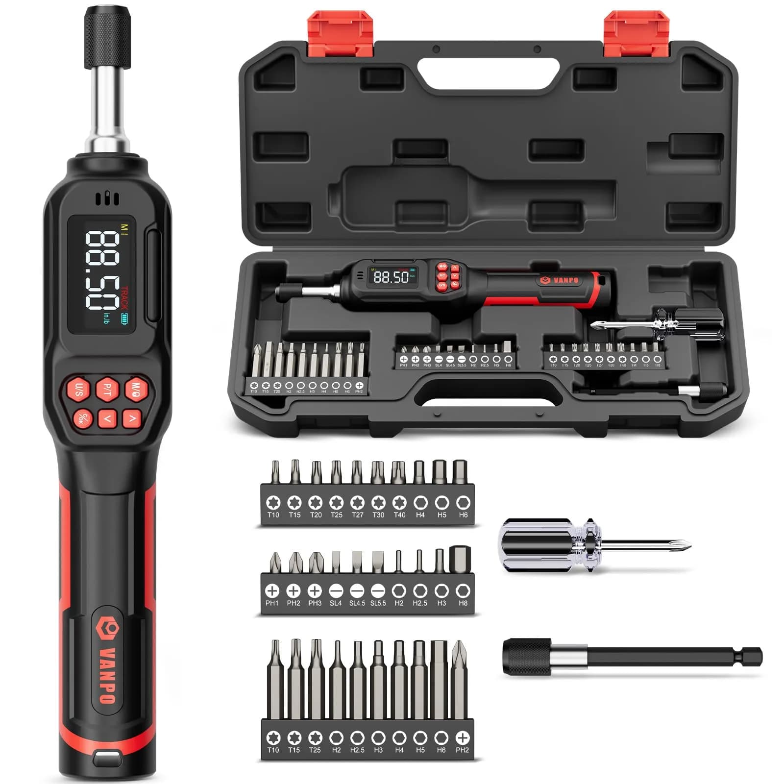 VANPO Digital Torque Screwdriver 0.5-10 Nm (4.42-88.5 in-lb) | Precision Tool for Bikes, Optics & Electronics thumbnail 1