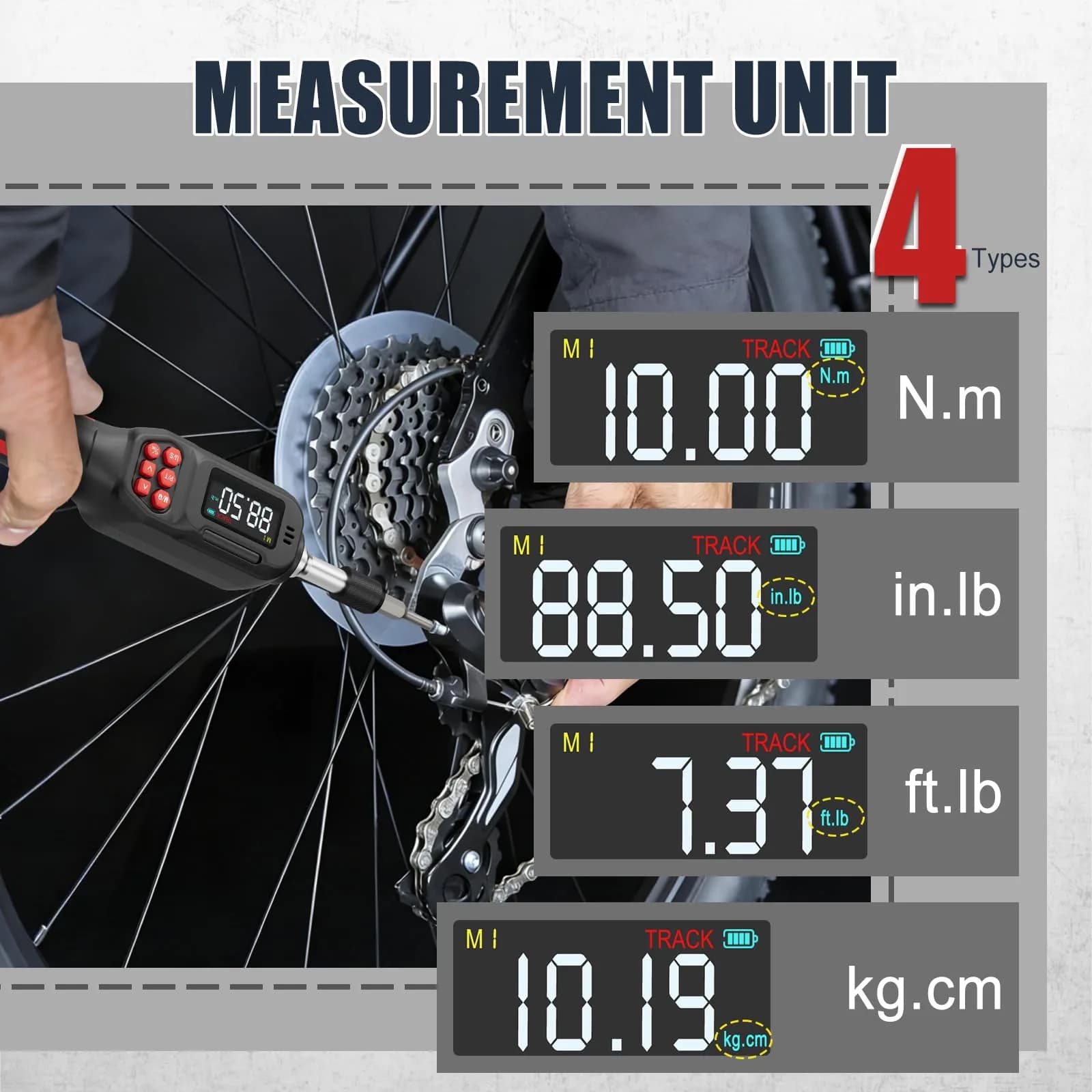 VANPO Digital Torque Screwdriver 0.5-10 Nm (4.42-88.5 in-lb) | Precision Tool for Bikes, Optics & Electronics thumbnail 7