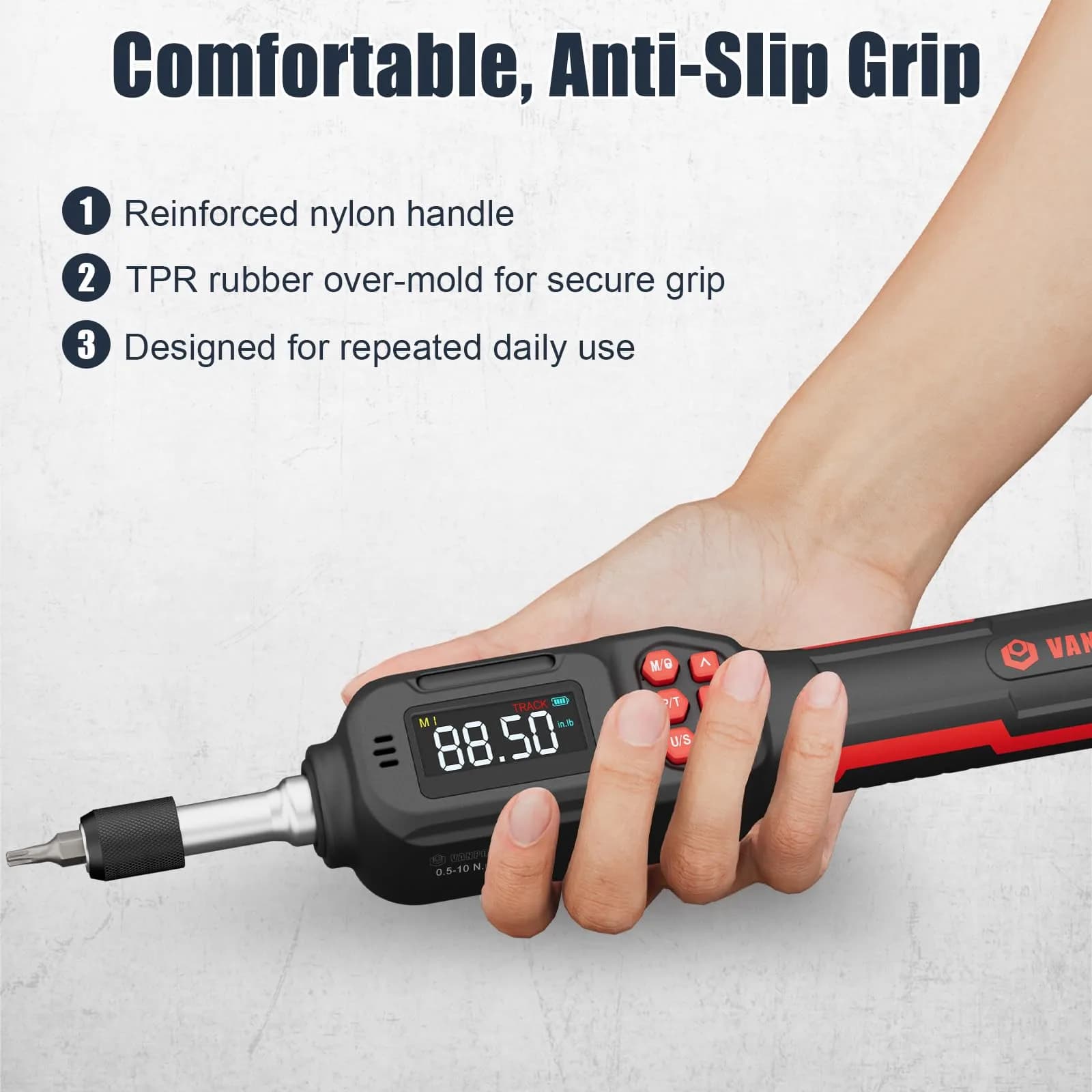 VANPO Digital Torque Screwdriver 0.5-10 Nm (4.42-88.5 in-lb) | Precision Tool for Bikes, Optics & Electronics thumbnail 8