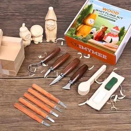 IMYMEE Wood Whittling Kit for Beginners - 25-Piece Set with Basswood Blocks & Carving Tools | Walnut Handles thumbnail 5