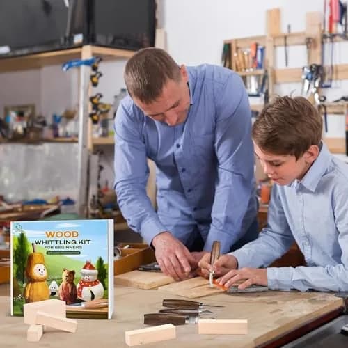 IMYMEE Wood Whittling Kit for Beginners - 25-Piece Set with Basswood Blocks & Carving Tools | Walnut Handles thumbnail 8