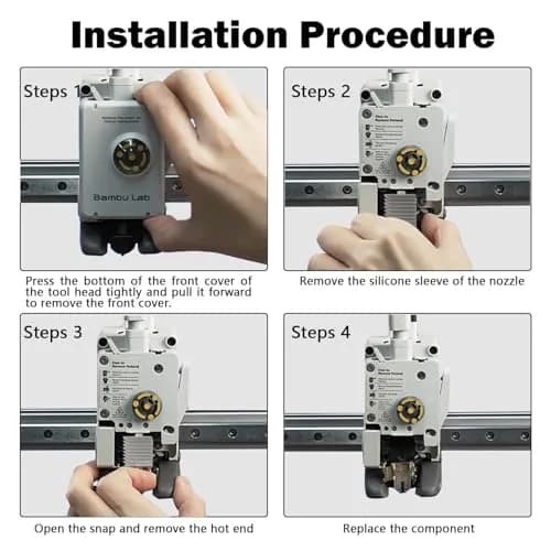 HzdaDeve 0.4mm Hardened Steel Hotend Kit 2-Pack | Precision Extrusion for Bambu Lab A1 Mini/A1/A2L Printers thumbnail 4