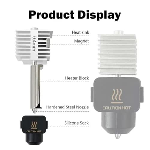 HzdaDeve 0.4mm Hardened Steel Hotend Kit 2-Pack | Precision Extrusion for Bambu Lab A1 Mini/A1/A2L Printers thumbnail 3