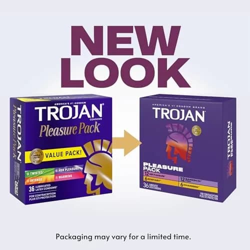 Trojan Pleasure Pack Assorted Latex Lubricated Condoms 36 Count | Variety for Intense Pleasure thumbnail 2