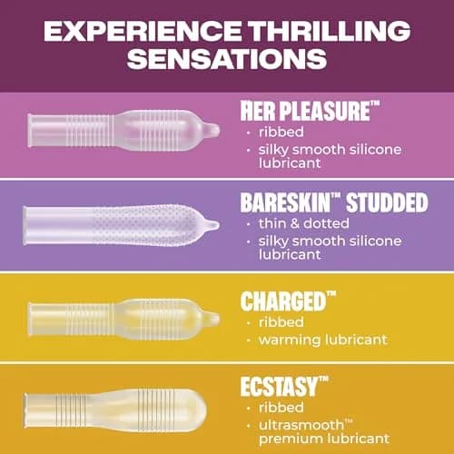 Trojan Pleasure Pack Assorted Latex Lubricated Condoms 36 Count | Variety for Intense Pleasure thumbnail 3