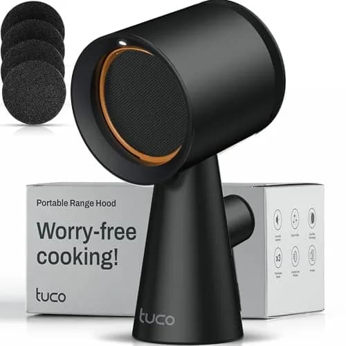 TUCO Portable Range Hood Black 19.7 cm (7.75 in) | ETL Certified Ductless Kitchen Exhaust Fan with 5-Layer Filter thumbnail 1
