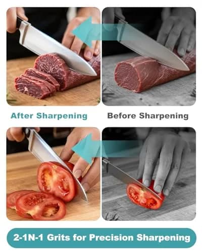 MIDO Professional Abrasive 1000/6000 Grit Knife Sharpening Stone Dual Sided Whetstone with Non-Slip Rubber Base, 18cm (7.09") thumbnail 5