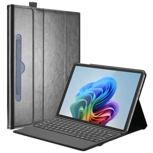ProCase Premium PU Leather Folio Stand Case for Surface Pro 12" | Wireless Pen Charging & Extra Storage thumbnail 1