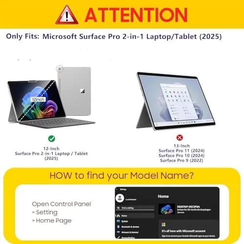 ProCase Premium PU Leather Folio Stand Case for Surface Pro 12" | Wireless Pen Charging & Extra Storage thumbnail 2