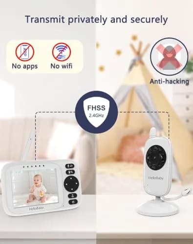 HelloBaby HB2438plus Video Baby Monitor with 3.2" Screen & 1 Camera | No WiFi, 1000ft Range, 2-Way Talk thumbnail 6