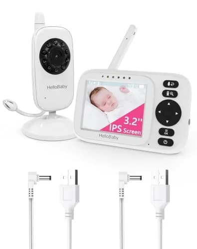 HelloBaby HB2438plus Video Baby Monitor with 3.2" Screen & 1 Camera | No WiFi, 1000ft Range, 2-Way Talk thumbnail 1