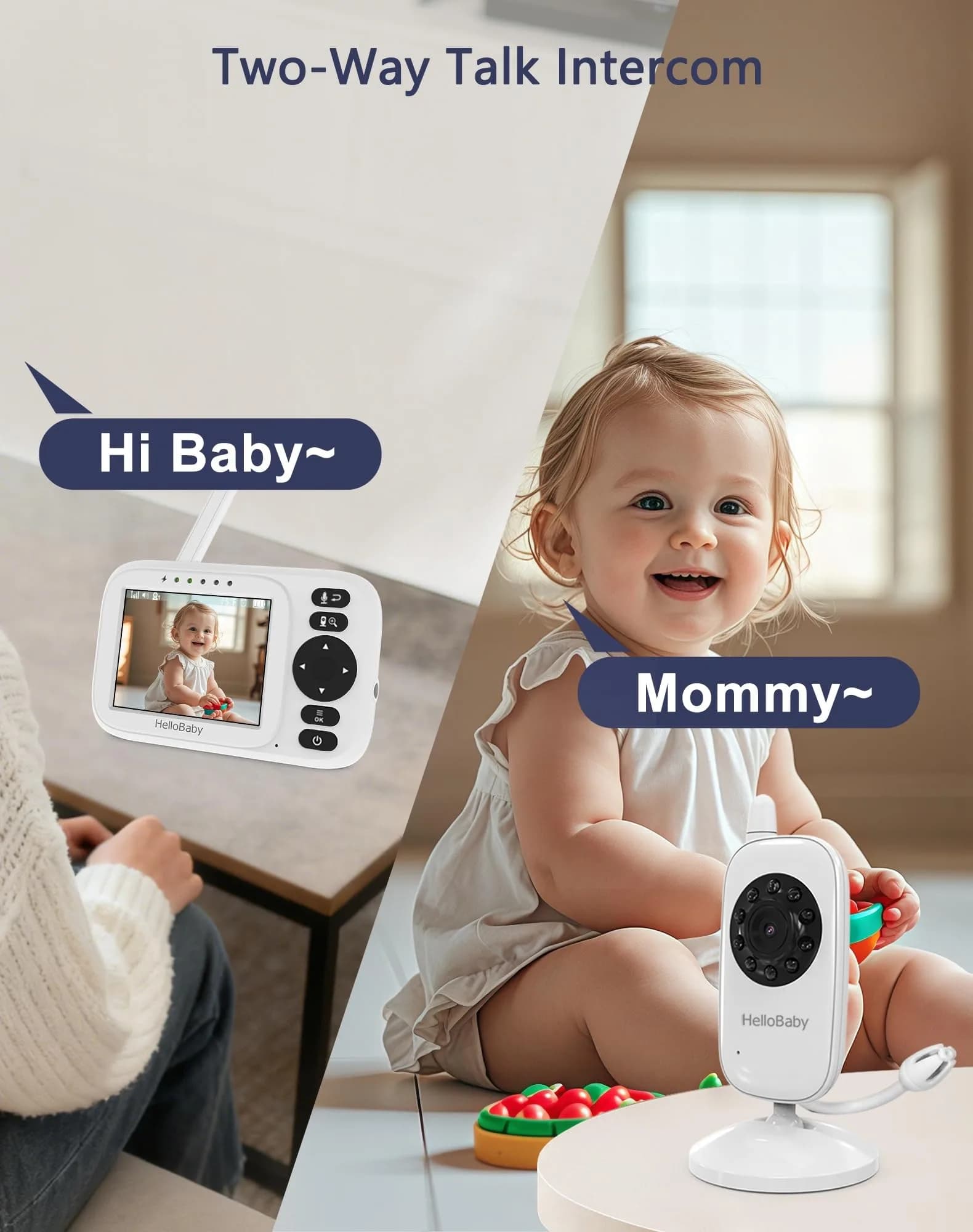HelloBaby HB2438plus Video Baby Monitor with 3.2" Screen & 1 Camera | No WiFi, 1000ft Range, 2-Way Talk - view 3