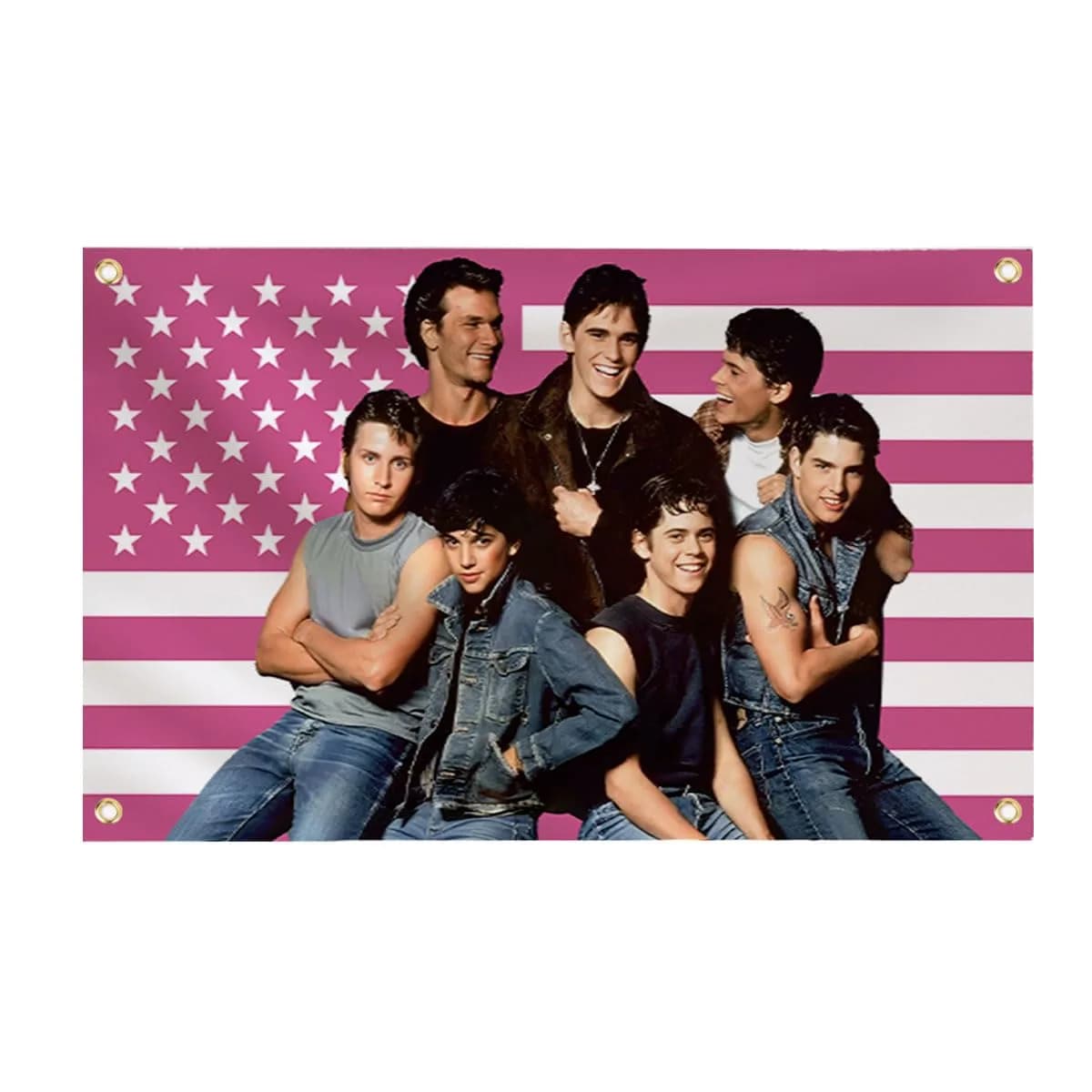 Aieted The Outsiders Pink Flag Poster 90cm x 150cm (3ft x 5ft) | Vibrant Polyester Tapestry for Fans — pink