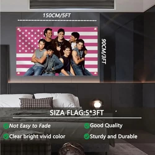 Aieted The Outsiders Pink Flag Poster 90cm x 150cm (3ft x 5ft) | Vibrant Polyester Tapestry for Fans thumbnail 4