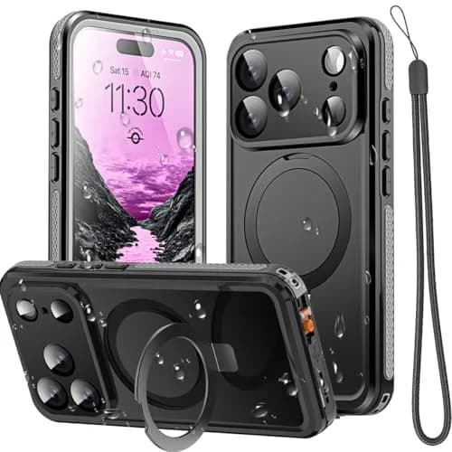 AICase Waterproof Magnetic Case for iPhone 17 Pro Max 6.9" (2025) with Kickstand & Screen Protector | IP68 Underwater Protection thumbnail 1