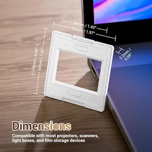 JJC 35mm Slide Film Mounts 50 Pairs (100 pcs) | Premium Scanning Accessories for Projectors & Scanners thumbnail 7