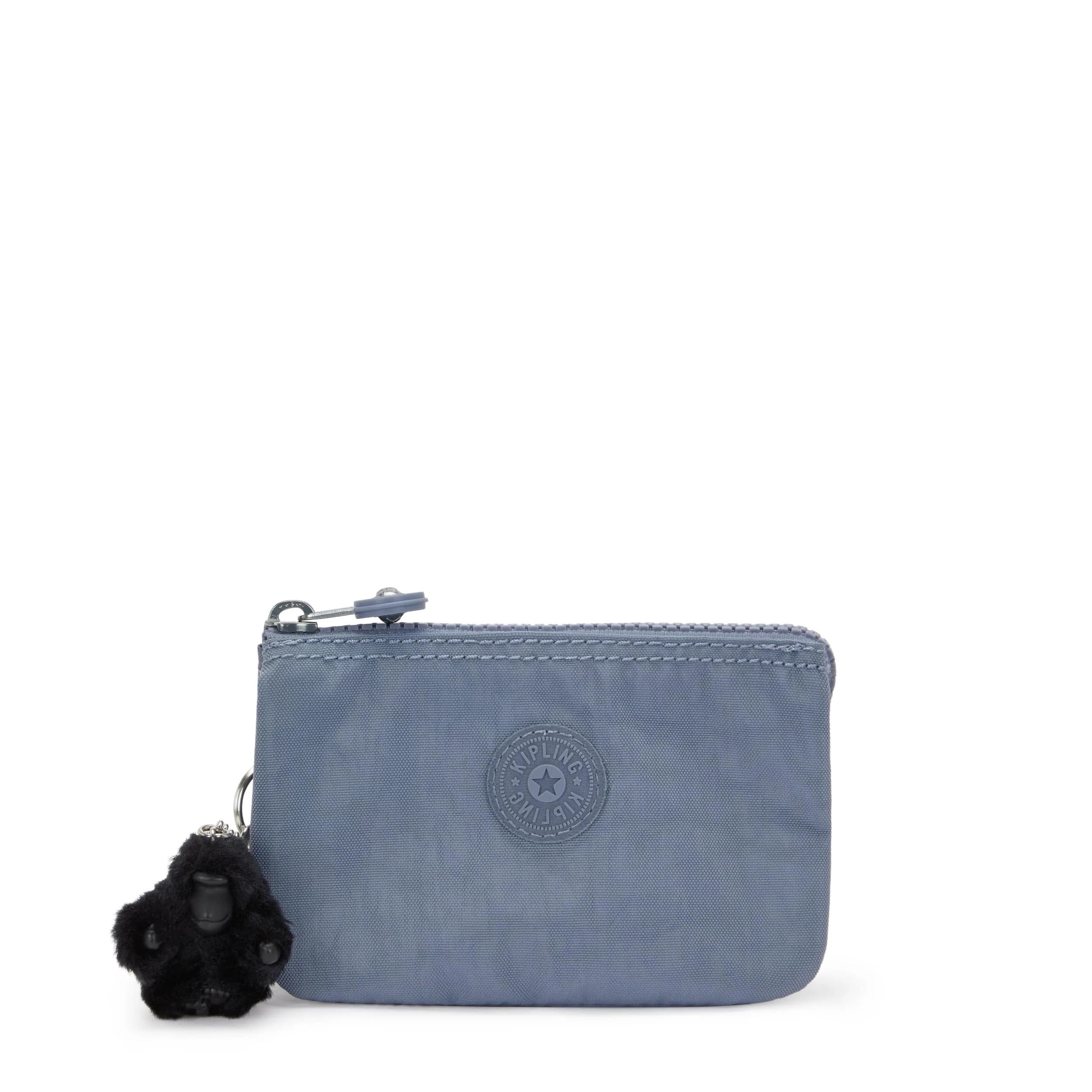 Kipling Creativity Small Pouch Blue Stone | Compact ID & Card Holder with Dual Zip Compartments — Blue Stone