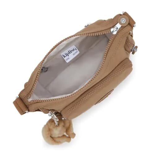 Kipling Gabbie Mini Crossbody Bag Early Tan Nylon | Adjustable Strap, 4L Capacity thumbnail 3