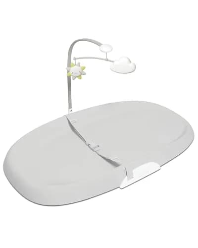 Skip Hop Baby Changing Pad Nursery Style Wipe-Clean Contoured with Cushioned Foam, Non-Skid Base, Built-in Safety Belt & Tuck-Away Toy Bar Fits Standard Changing Tables, Grey | Supportive & Easy to Clean thumbnail 1