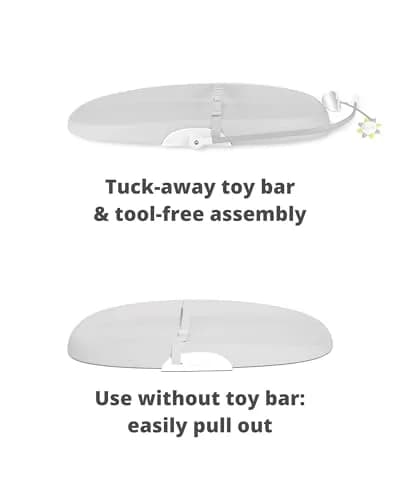 Skip Hop Baby Changing Pad Nursery Style Wipe-Clean Contoured with Cushioned Foam, Non-Skid Base, Built-in Safety Belt & Tuck-Away Toy Bar Fits Standard Changing Tables, Grey | Supportive & Easy to Clean thumbnail 4