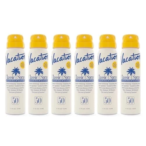 Vacation Mini Classic SPF 50 Sunscreen Spray 10.2 fl oz (300 ml) | Water Resistant 80 Min, Broad Spectrum, Octinoxate-Free — 1.7 Fl Oz