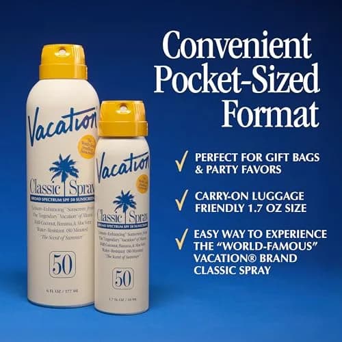 Vacation Mini Classic SPF 50 Sunscreen Spray 10.2 fl oz (300 ml) | Water Resistant 80 Min, Broad Spectrum, Octinoxate-Free thumbnail 4