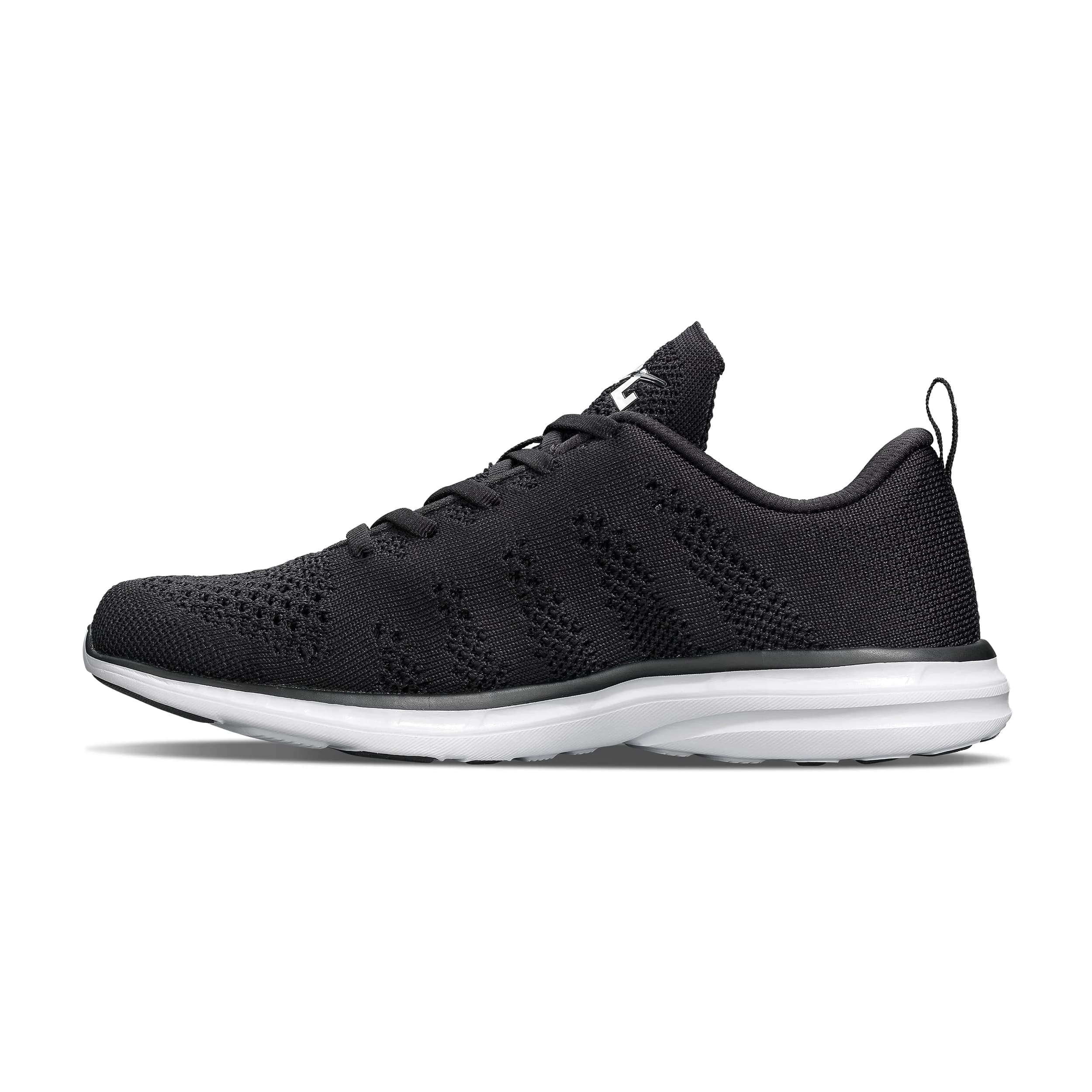 APL Techloom Pro Running Shoes for Men 11.5 Medium | Lightweight, Breathable & Water-Resistant — Black/White/Black 1