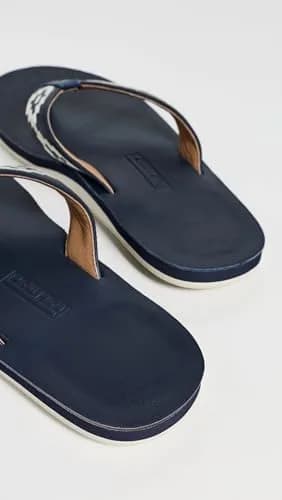 Hari Mari Men's Fields Camino Flip Flops Leather Navy 9 Medium | All-Day Comfort thumbnail 3