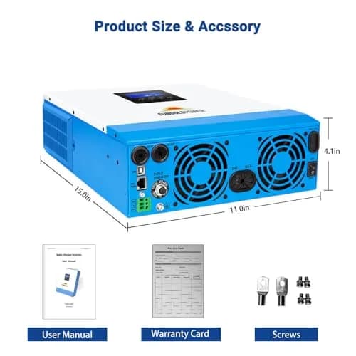 SGPWATT Power Inverter 3000W 24V | Pure Sine Wave, MPPT & Battery Charger, All in One Off Grid System thumbnail 8
