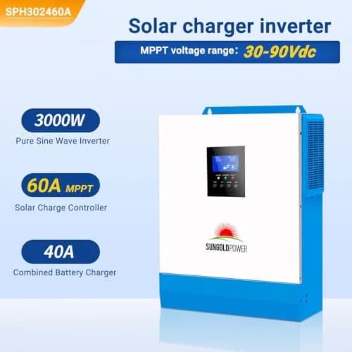 SGPWATT Power Inverter 3000W 24V | Pure Sine Wave, MPPT & Battery Charger, All in One Off Grid System thumbnail 2