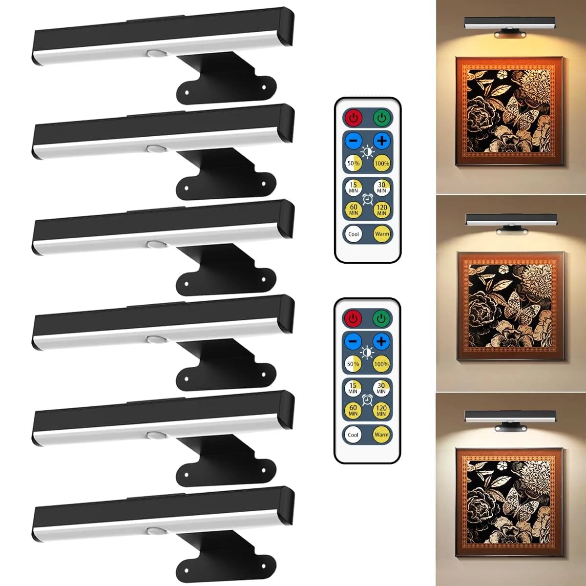 EUIOKUN Wireless Picture Light with Remote | Battery Operated Wall Sconces for Wall Decor